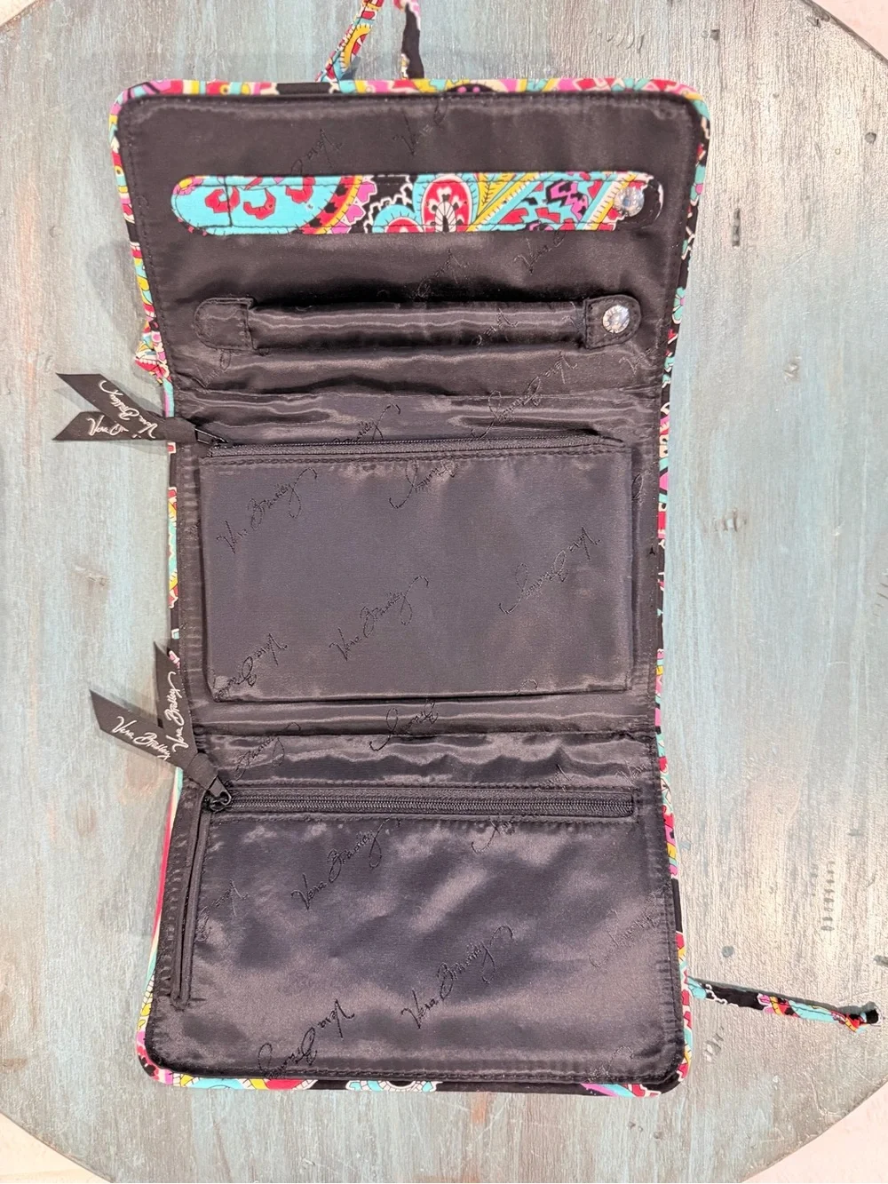 Vera Bradley Travel Jewelry Organizer Roll Colorful Paisley